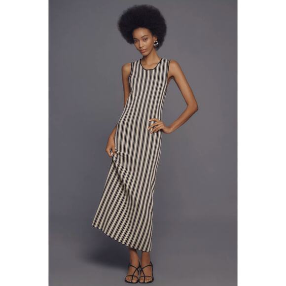 Anthropologie Simon Miller Axon Sleeveless Knit Dress Black Ivory - Picture 1 of 9